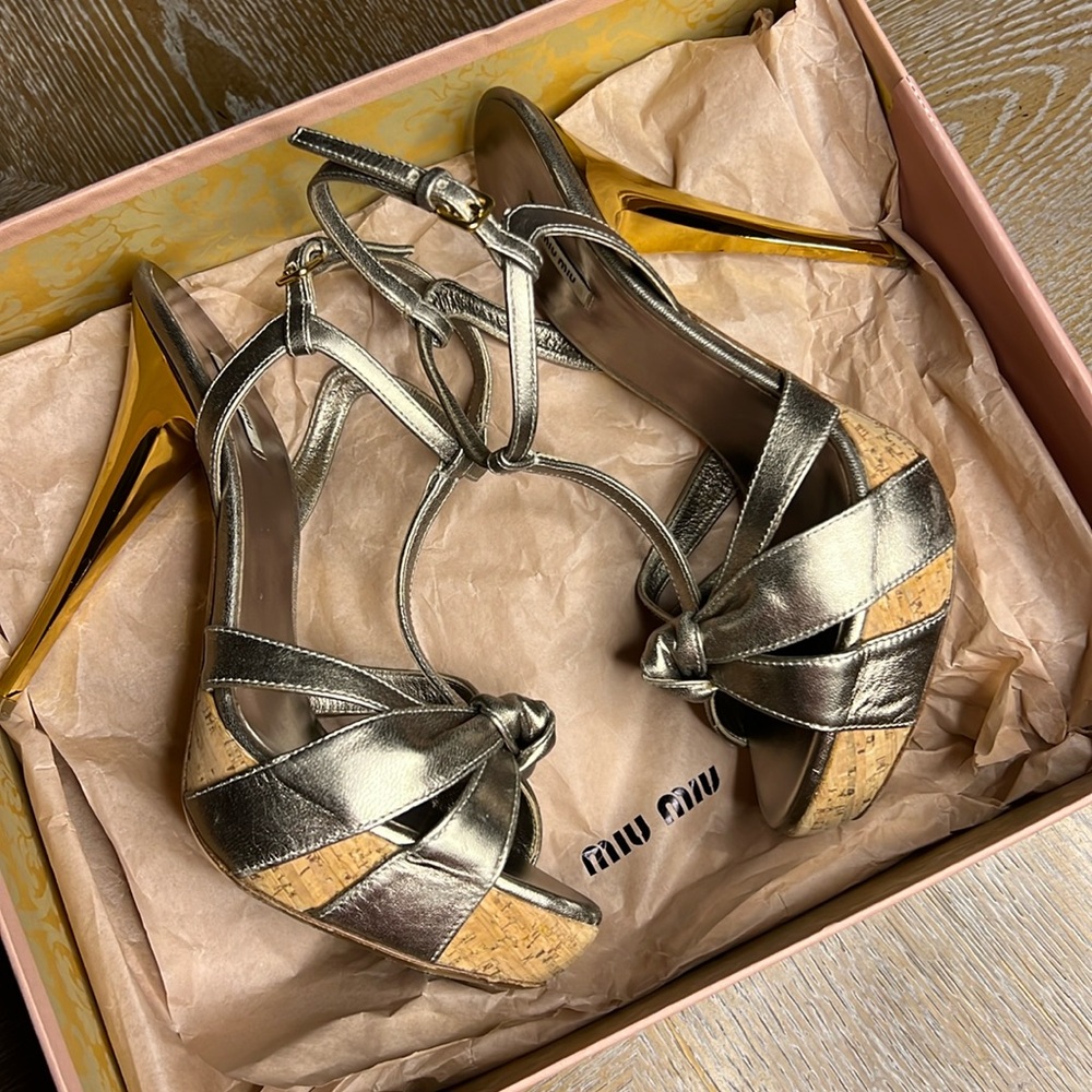 MIU MIU Calzature Donna Golden Sasso Heels 37